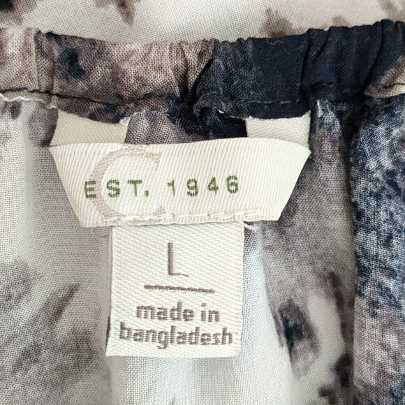 CATO EST 1946, Brown/Black Lightweight Tie Dye Peasant Blouse Top; Size L - Picture 4 of 6